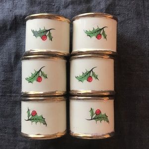Vintage Christmas holly berry napkin rings